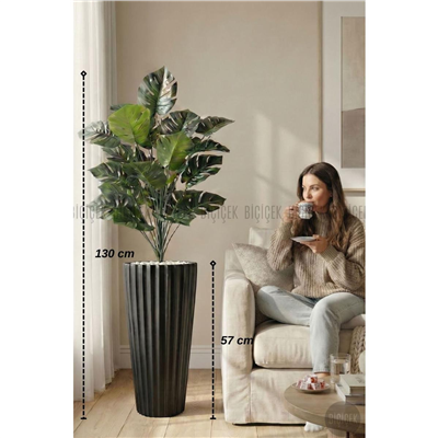 Biçiçek 130 Cm Monstera Bi̇tki̇si̇ Li̇lyum Saksida