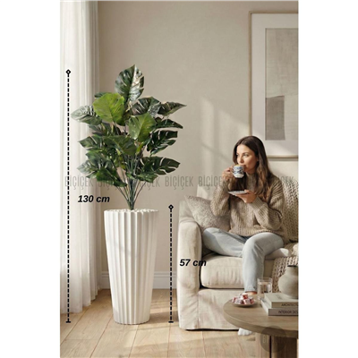 Biçiçek 130 Cm Monstera Bi̇tki̇si̇ Li̇lyum Saksida
