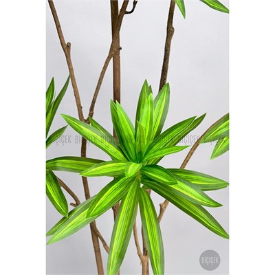 Biçiçek 160 Cm Dragon Bitkisi Yapay Dracaena Küre Saksıda Gri