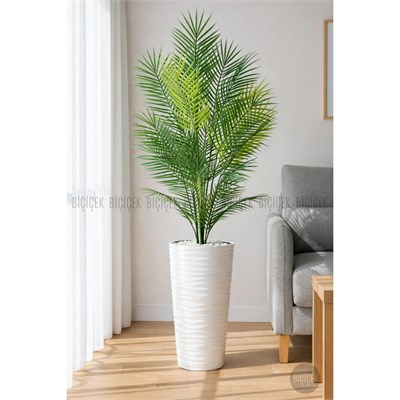 Biçiçek 180 Cm Areka Ağaci 24 Yaprakli Li̇lyum Saksida Beyaz