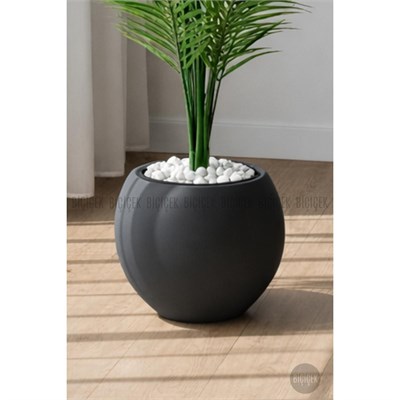 Biçiçek Areka Ağaci 24 Yaprakli 130 Cm Küre Saksida Antrasi̇t