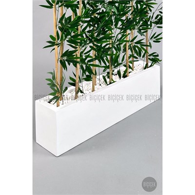 Biçiçek Bambu Separator 170 Cm 10 Dallı Yoğun Yapraklı Beyaz