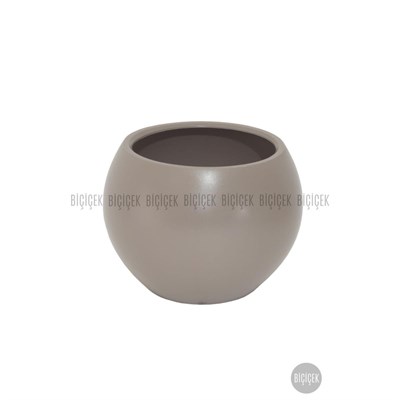 Biçiçek Plastik Küre Saksı 37 Cm Çap Kahverengi