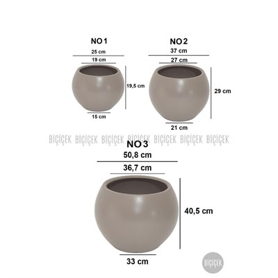 Biçiçek Plastik Küre Saksı 37 Cm Çap Kahverengi