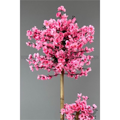 Biçiçek Yapay Ağaç Doğal Bambu Gövdeli Japon Ağacı Pembe Bahar Dalı Ağacı 125cm