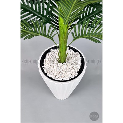 Biçiçek Yapay Areka Ağacı 220 Cm Beyaz