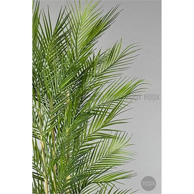 Biçiçek Yapay Areka Ağacı Palmiye Ağacı 33 Yapraklı Bambu Gövdeli Mocca Kumsal Saksı Salon Çiçeği 150cm