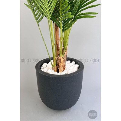 Biçiçek Yapay Areka Palmiyesi 220 Cm Lux Dış Mekan Saksıda Siyah-bronz