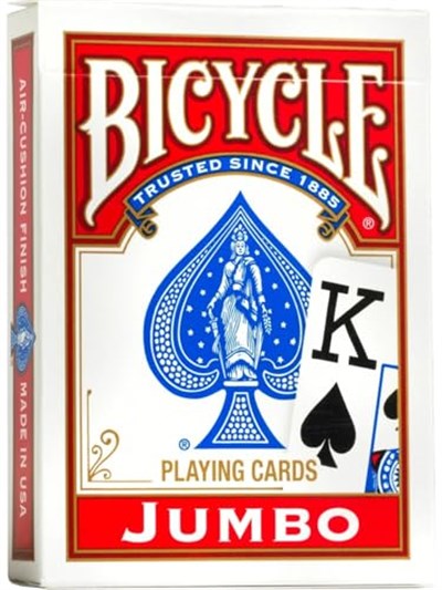 Bicycle Rider Back International Jumbo Endeks Oyun Kartları Poker Boyu, 1 Deste, Kırmızı veya Mavi - Seçenekler: Rider Back International Jumbo, Archangels, Aviary...