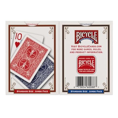 Bicycle Rider Back Intl. Jumbo Endeks Oyun Kartları, İkili Paket, Kırmızı & Mavi