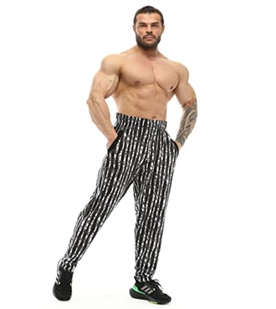 BIG SAM SPORTSWEAR COMPANY Erkek Bol Eşofman Altı Cepli, Vücut Geliştirme Aktif Giyim Konforlu Tasarım Kas Pantolonları