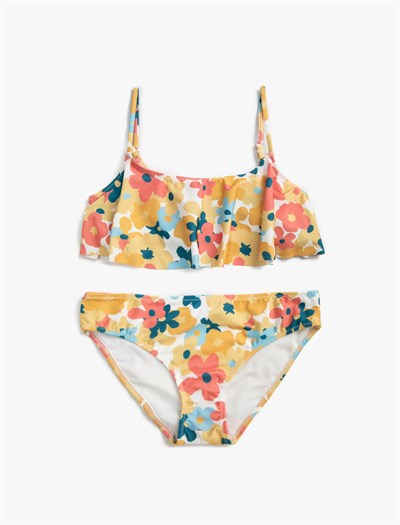 Bikini Takımı Çiçekli İnce Askılı