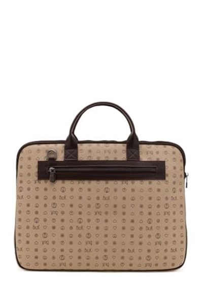 Bilik Deri Monogram Açık Vizon/Kahve Unisex Laptop & Evrak Çantası RH09 BUSİNESS-MN (Açık Vizon/Kahve)