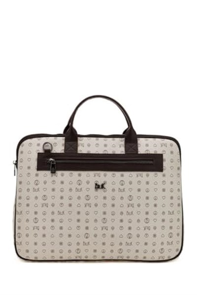 Bilik Deri Monogram Bej/Kahve Unisex Laptop & Evrak Çantası RH09 BUSİNESS-MN (Bej/Kahve)