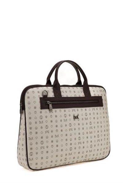 Bilik Deri Monogram Bej/Kahve Unisex Laptop & Evrak Çantası RH09 BUSİNESS-MN (Bej/Kahve)