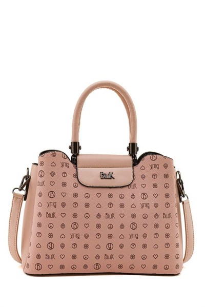 Bilik Deri Monogram Pembe Kadın El Çantası RİV 228-MN (Pembe)