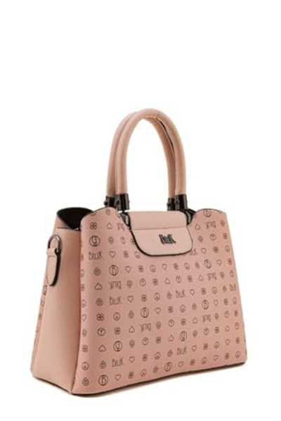 Bilik Deri Monogram Pembe Kadın El Çantası RİV 228-MN (Pembe)