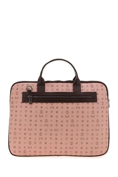 Bilik Deri Monogram Pembe/Kahve Unisex Laptop & Evrak Çantası RH09 BUSİNESS-MN (Pembe/Kahve)