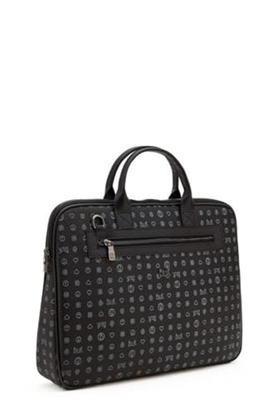 Bilik Deri Monogram Siyah Unisex Laptop & Evrak Çantası RH09 BUSİNESS-MG (Siyah)