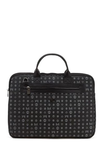 Bilik Deri Monogram Siyah Unisex Laptop & Evrak Çantası RH09 BUSİNESS-MG (Siyah)