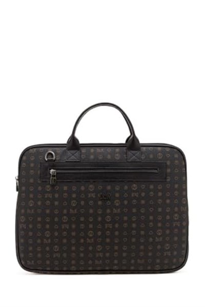 Bilik Deri Monogram Siyah Unisex Laptop & Evrak Çantası RH09 BUSİNESS-MN (Siyah)
