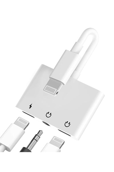 BİLİŞİM BURADA ZR325 MH035 Lightning Audio 3 in 1 Adaptör, Beyaz BBZR325