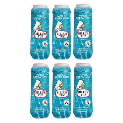 Billur Tuz İyotlu Tuzluklu Sofra Tuzu, 500 G, 6lı Paket