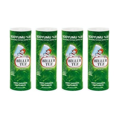 Billur Tuz Sodyumu Azaltılmış İyotlu Sofra Tuzu, 500 gr, 4lü Paket