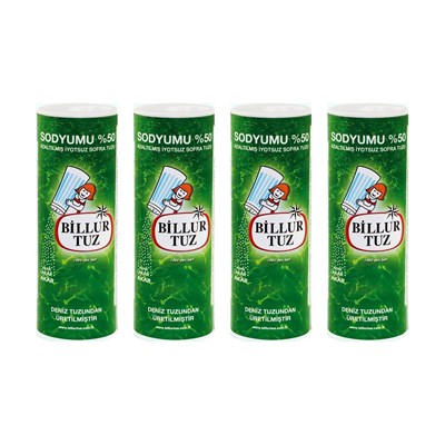 Billur Tuz Sodyumu Azaltılmış İyotlu Sofra Tuzu, 500 gr, 4lü Paket