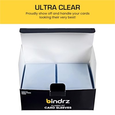 bindrz 1000 Ticaret Kartı Kılıfı - 45 Mikron Kalın - 66 x 92 mm | TCG MTG ve Spor Kartları için Yüksek Netlik Klasik Kuruş Kolları (1000 Kol)