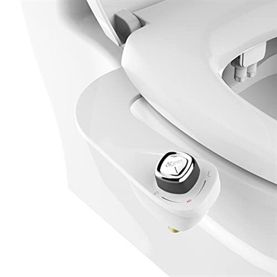 BioBidet SlimEdge Basit Bide Tuvalet Takımı, Beyaz, Çift Nozzle, Taze Su Sprey, Elektriksiz, Kolay Montaj