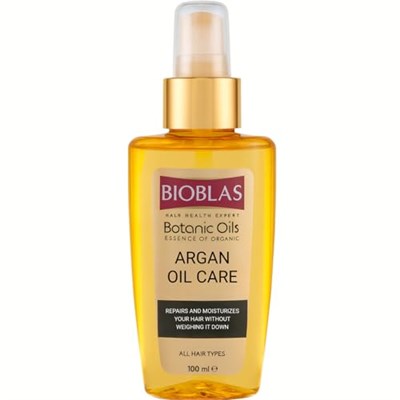 Bioblas Argan Yağlı Saç Bakım Yağı – Durulanmayan, Isıya Karşı Koruyucu, Onarıcı & Parlaklık Veren Serum,%100 Besleyici Etki, 100 ml