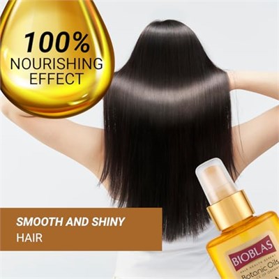 Bioblas Argan Yağlı Saç Bakım Yağı – Durulanmayan, Isıya Karşı Koruyucu, Onarıcı & Parlaklık Veren Serum,%100 Besleyici Etki, 100 ml