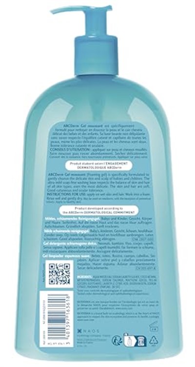 Bioderma ABCDerm Bebek ve Çocuk için Dermatolojik ve Tuzsuz Yüz, Saç, Vücut Şampuanı Normal ve Kuru Ciltler