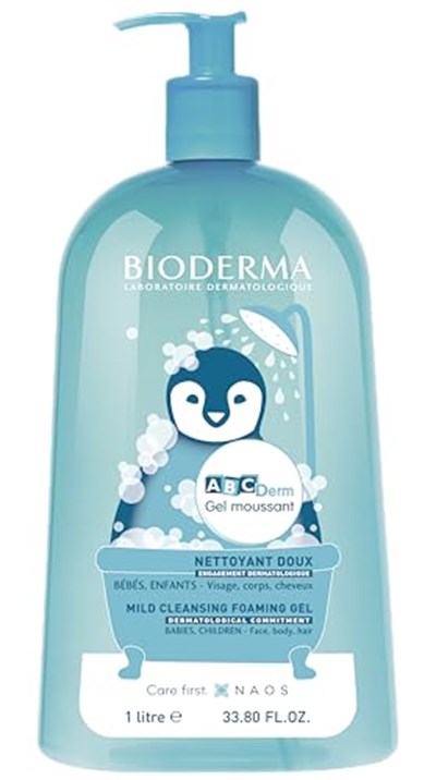 Bioderma ABCDerm Bebek ve Çocuk için Dermatolojik ve Tuzsuz Yüz, Saç, Vücut Şampuanı Normal ve Kuru Ciltler