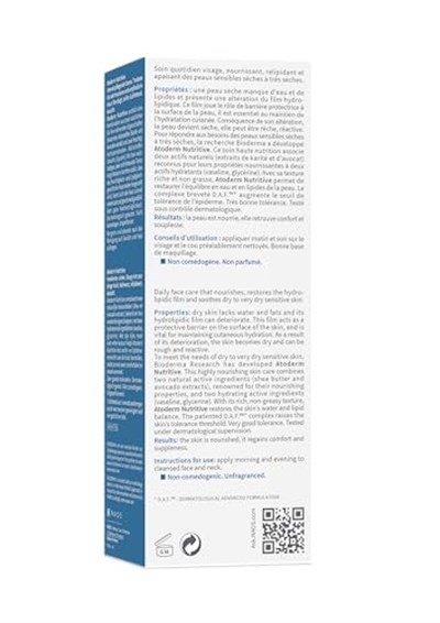 Bioderma Atoderm Nutrition Çok Kuru Olgun Cilt Besleyici Nemlendirici Yüz Kremi Avokado ve Shea Yağı 40 ml