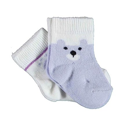 Biorganic Happy Bear 2li Bebek Çorabı 68413 Lila 18-24 Ay