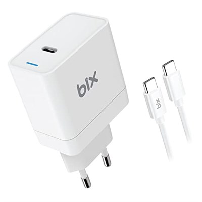 Bix BXUC65FTA 65W PD Typ-C Girişli Macbook Pro/Air Şarj Cihazı, MacBook Air/Pro 13/14/15/16 İnç Led Göstergeli ve Tüm Type-C Cihazlarıyla Uyumlu 2 Metre Type-C’den Type-C’ye Kablo
