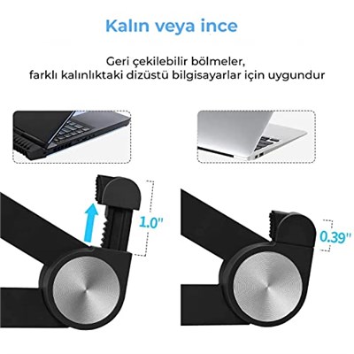 Bix SAIJI X1 Laptop Sehpası, Katlanabilir, Tablet Sehpası, Alüminyum Alaşım, Online Sınıf Çalışması, Duruşu İyileştirme, Isı Dağılımı Macbook, iPad ve 10-15,6 inç Olan Tüm Cihazlar ile Uyumlu. Siyah
