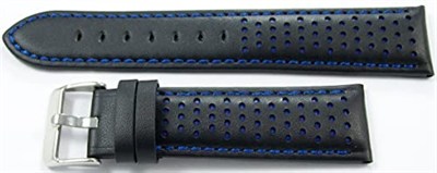 Bizon Deri Saat Kayışı 24mm Kordon Siyah 1. Kalite Spor Lacivert
