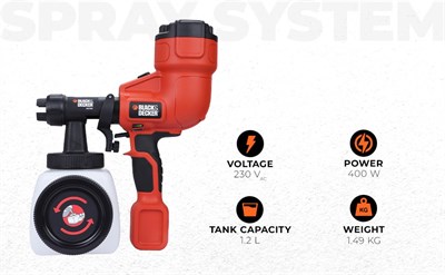 Black + Decker Hvlp200 Boya Tabancası, Çok renkli