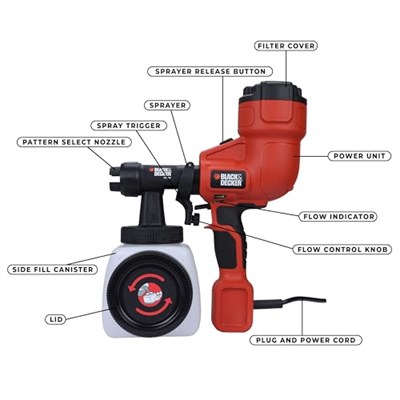 Black + Decker Hvlp200 Boya Tabancası, Çok renkli