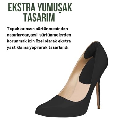 Black Deer Ayakkabı Topuk Vurma Önleyici Ve Daraltma Pedi Ayakkabı İçi Koruyucu Aparat Topuk Süngeri 2 Çift (Siyah)