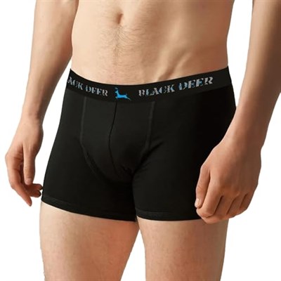 Black Deer Exclusive 3 Adet Erkek Pamuklu Esnek Boxer Siyah