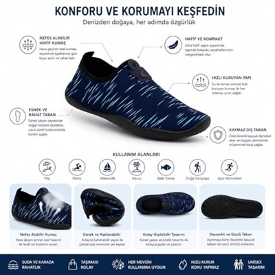 Black Deer Hayal Çok Amaçlı Plaj ve Deniz Ayakkabısı