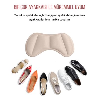 Black Deer T30 Ayakkabı Topuk Vurma Önleyici Ve Daraltma Pedi Ayakkabı Topuk Koruyucu Aparat 2 Çift (Bej)
