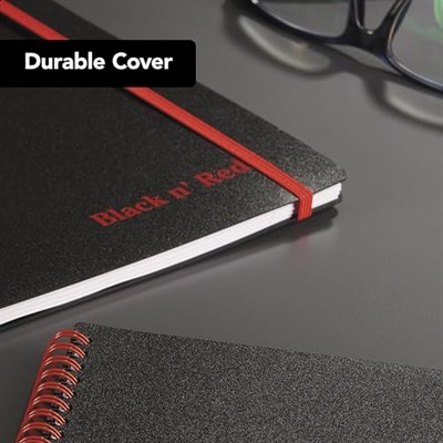 Black n Red Defter, Ciltli, Premium Optik Kağıt, Scribzee Uygulaması Uyumlu, Çevre Dostu, Dayanıklı Spiral Cilt, 11