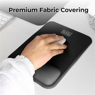 BLACK+DECKER Ergonomik Mouse Pad Bilek Desteği - Rahat Mouse Pad Bilek Desteği - Bilek Rölyef Jel Fare Altlığı - Oyun, Ev, Ofis için Kaymaz Tabanlı Estetik Fare Altlığı - Bilgisayar, Dizüstü