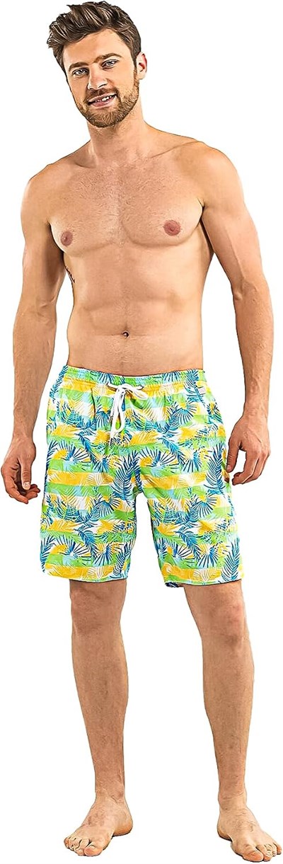 Blackspade Erkek Şort Mayo - 8566 - Çizgili Palmiye Baskılı - Seçenekler: Medium, Large, X-Large, XX-Large