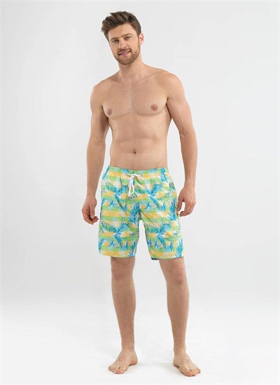 Blackspade Erkek Şort Mayo - 8566 - Çizgili Palmiye Baskılı - Seçenekler: Medium, Large, X-Large, XX-Large